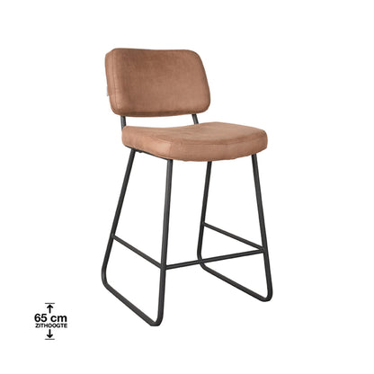 LABEL51 Bar stool Noah - Cognac - Microfiber - Seat height 65