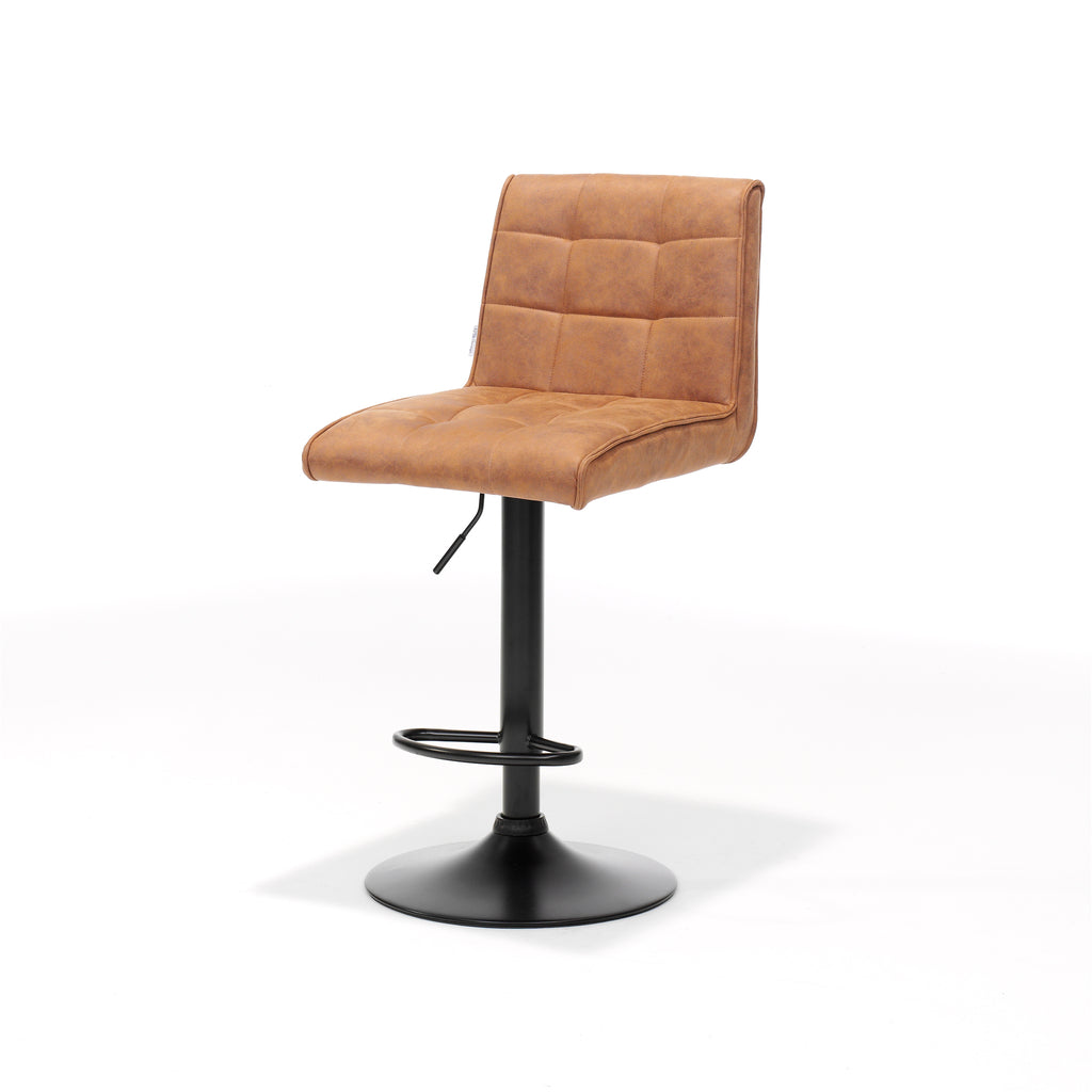 bar stool peter black - fabric soft cognac