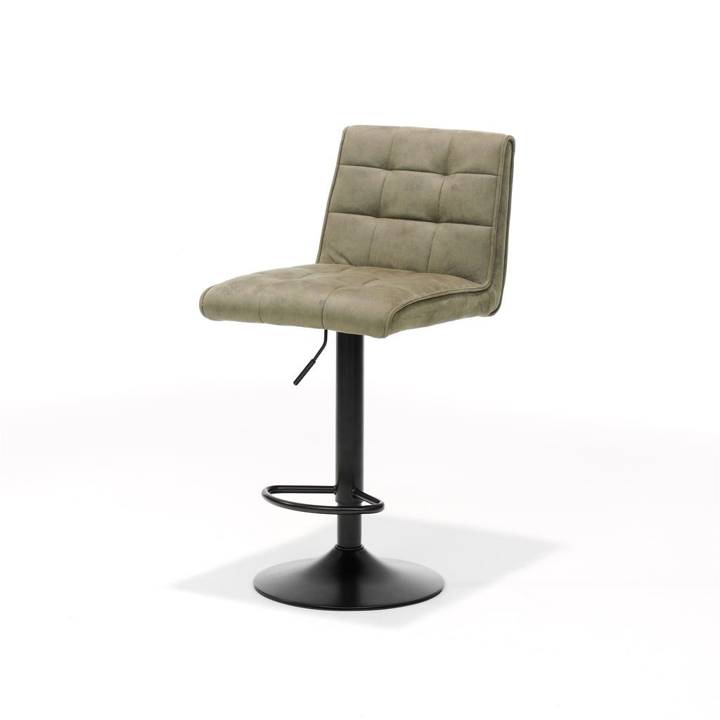 bar stool peter black - fabric soft green