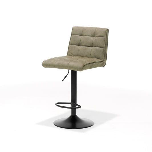 Bar stool Peter black - Fabric Soft Green