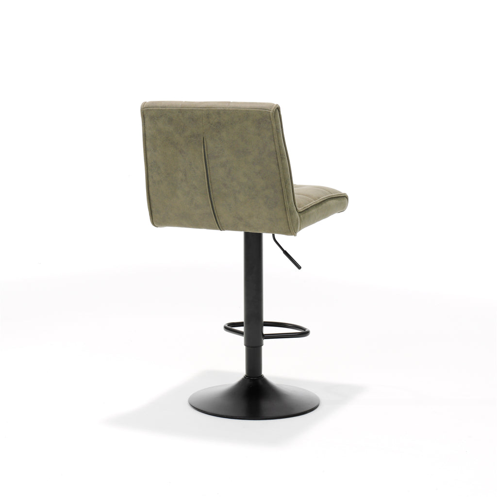 bar stool peter black - fabric soft green