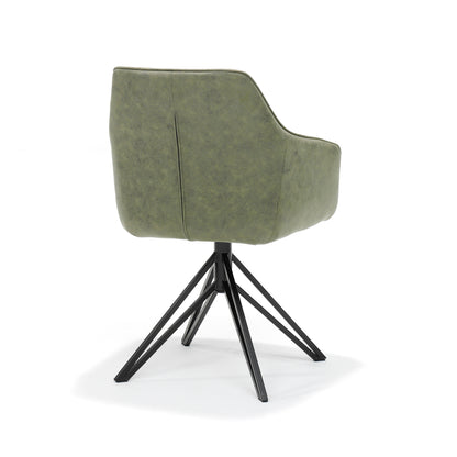 Berry armchair swivel base - Fabric Soft Green