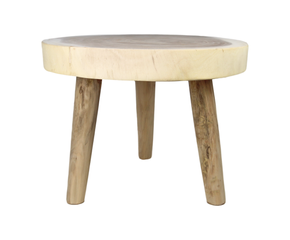 bijzettafel - rond - ø50 cm - naturel - munggur