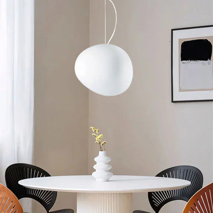 Elegante Witte Kiezel Hanglamp voor een Sfeervolle Verlichting