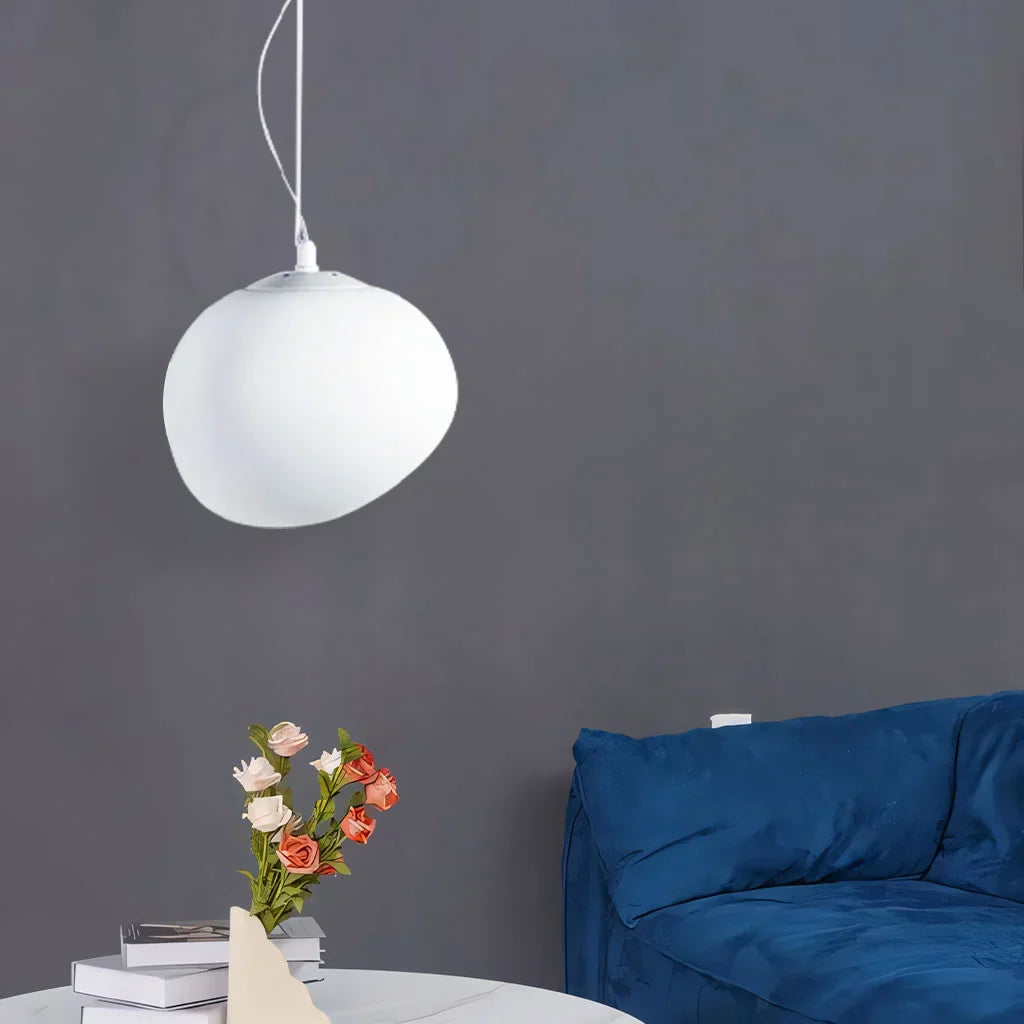 elegante witte kiezel hanglamp voor een sfeervolle verlichting