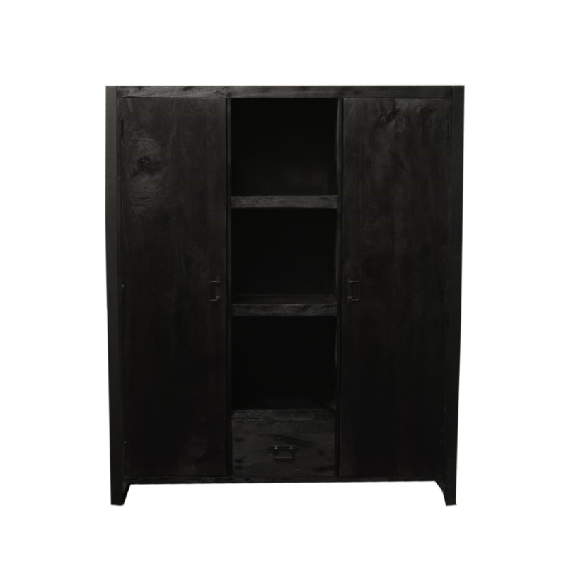 bookcase boaz black | 2 doors 1 drawer