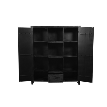 Bookcase Boaz Black | 2 doors 1 drawer