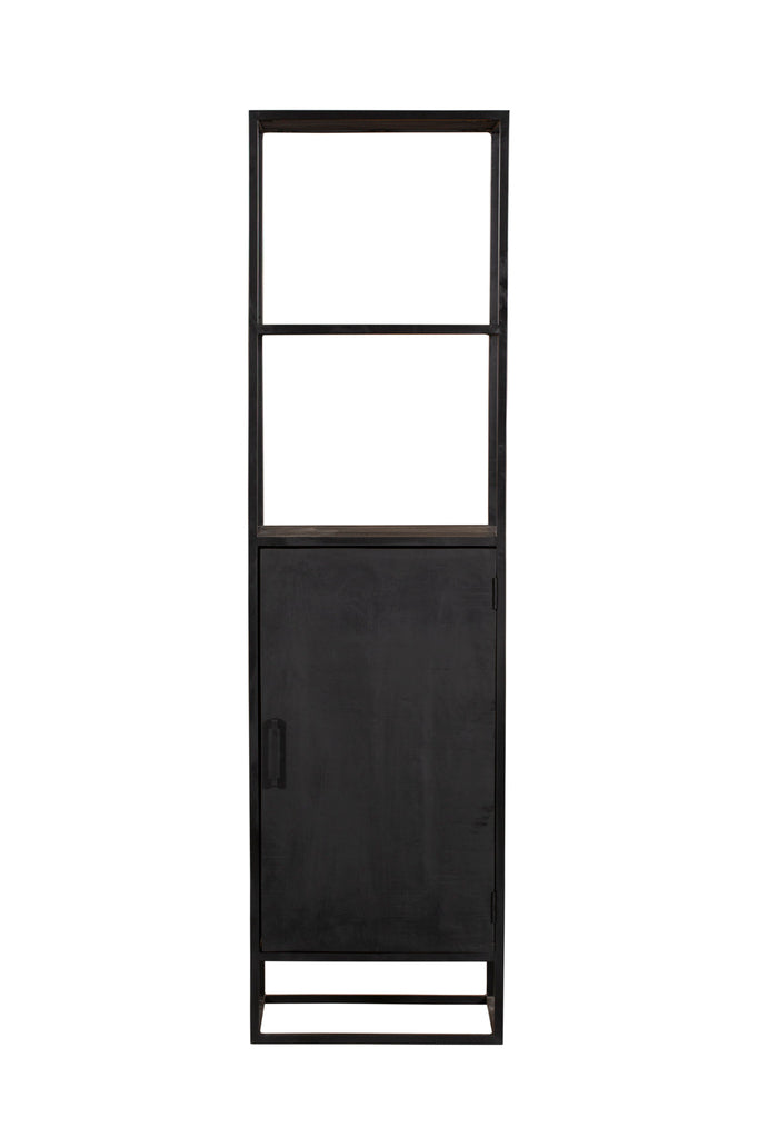 denver black bookcase | mango wood and steel | 1 door