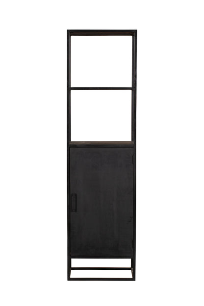 Denver Black Bookcase | Mango Wood and Steel | 1 Door