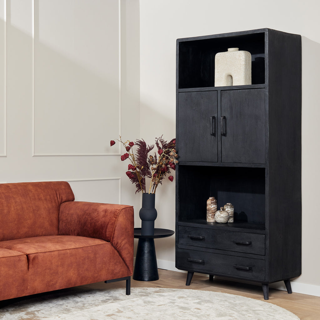 bookcase omaha black | 90 cm