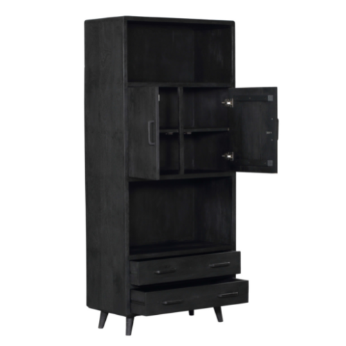 bookcase omaha black | 90 cm