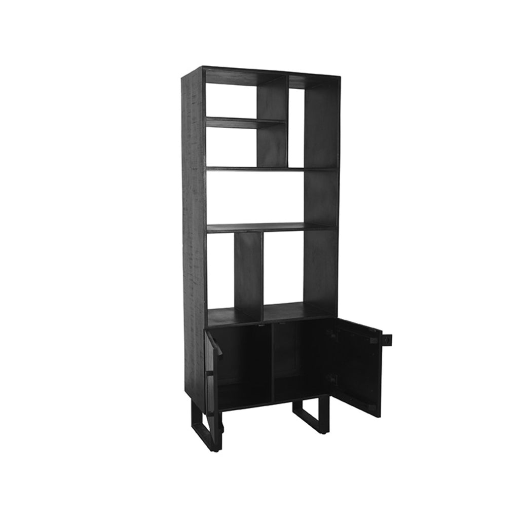 label51 bookcase santos - black - mango wood