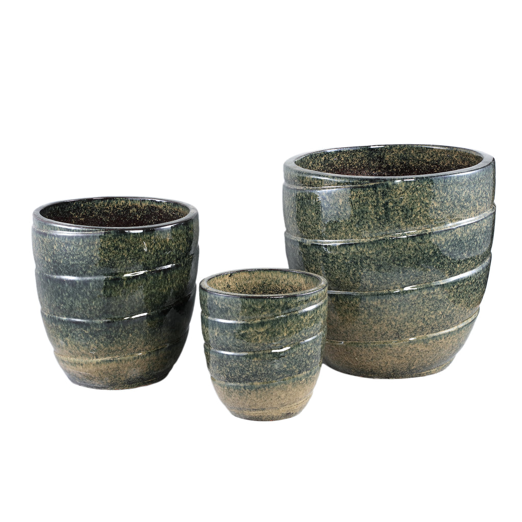 brennen green ceramic swirl pot round sv3.