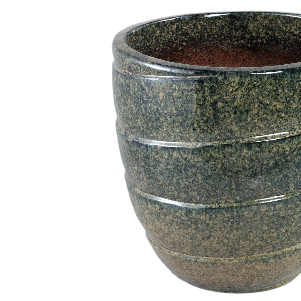 brennen green ceramic swirl pot round sv3.