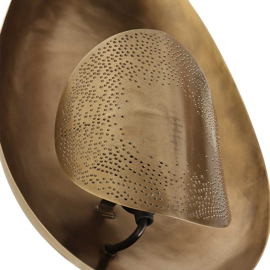 bronze-colored wall lamp brassi oval 3680br with large fitting