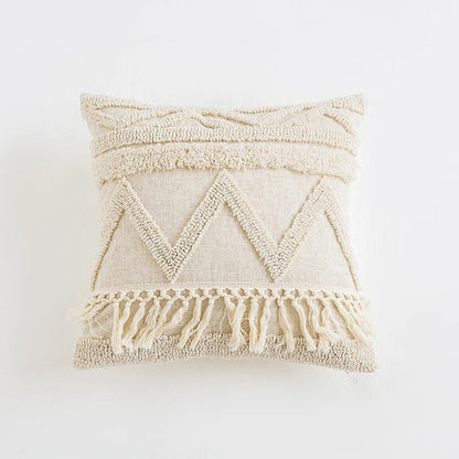 Gevoerde Kussenhoes Beige Boho Ontwerp