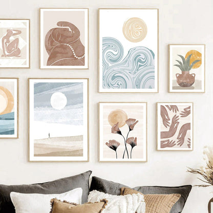 Canvas muurkunst Boho aquarel ontwerp