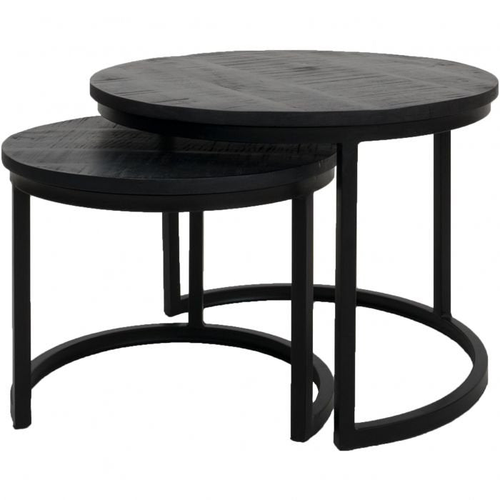 bart coffee table - set of 2 - black top - black base