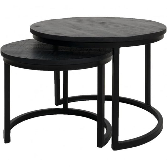 Bart coffee table - Set of 2 - Black top - Black base