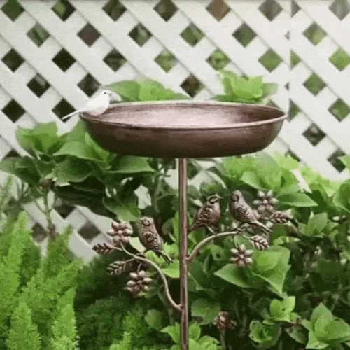 tuin vogelbad metalen spike vintage koper