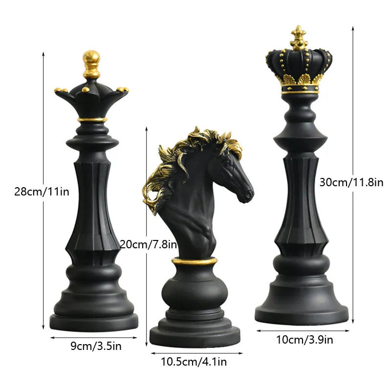 decoratief schaakbeeldhouwsel houten set