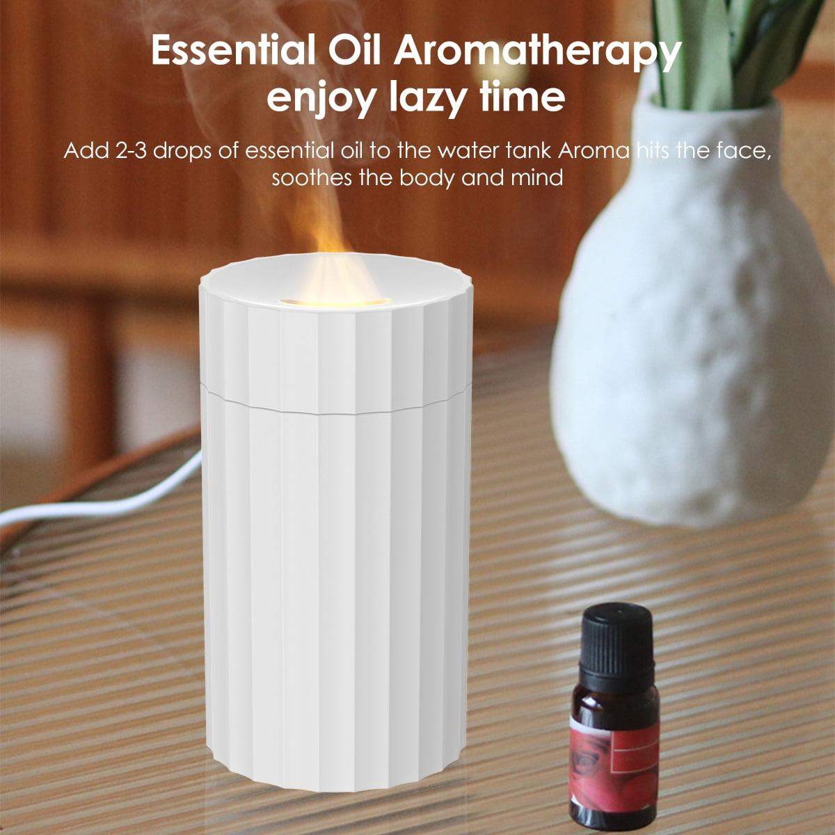 Aromadiffuser met zachte nevel en sfeervol vlamlicht