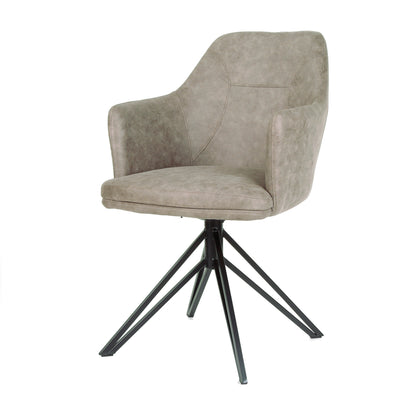 Calvin fauteuil met draaivoet in zwart Stof Soft Pebble