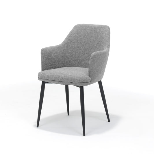 Calvin armchair Fabric Teddy Steel