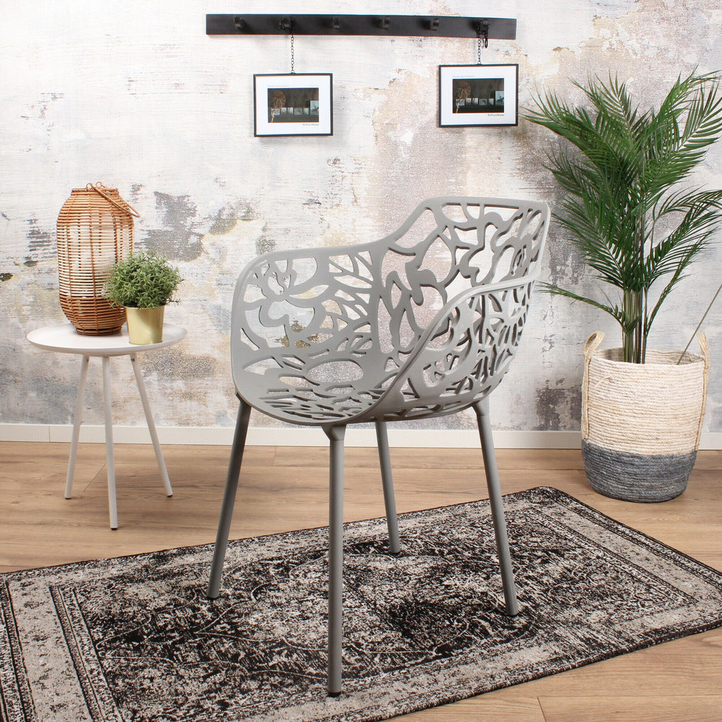 cast magnolia chair with arm light gray