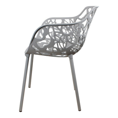 Cast magnolia chair with arm light gray