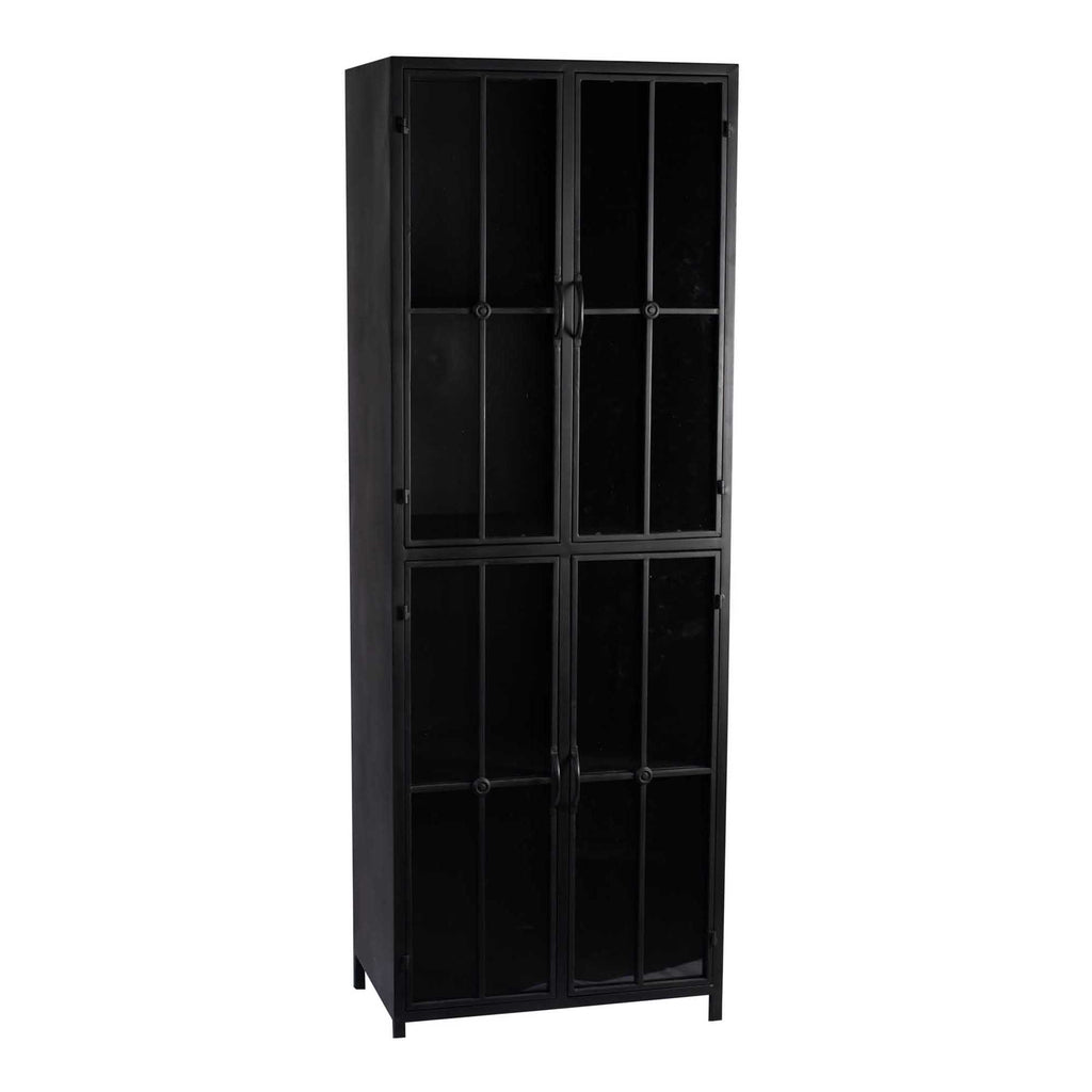 cave black iron cabinet high