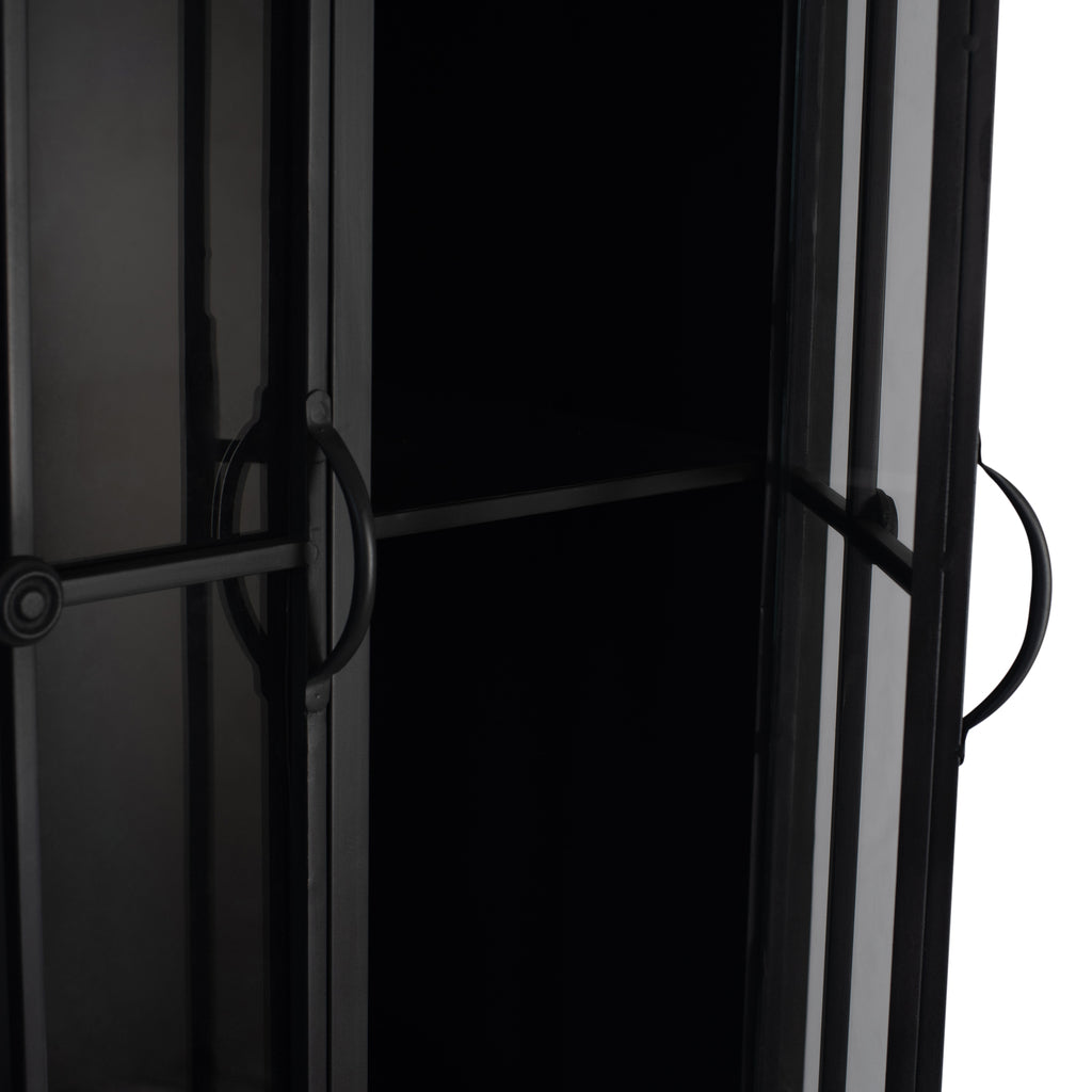 cave black iron cabinet high