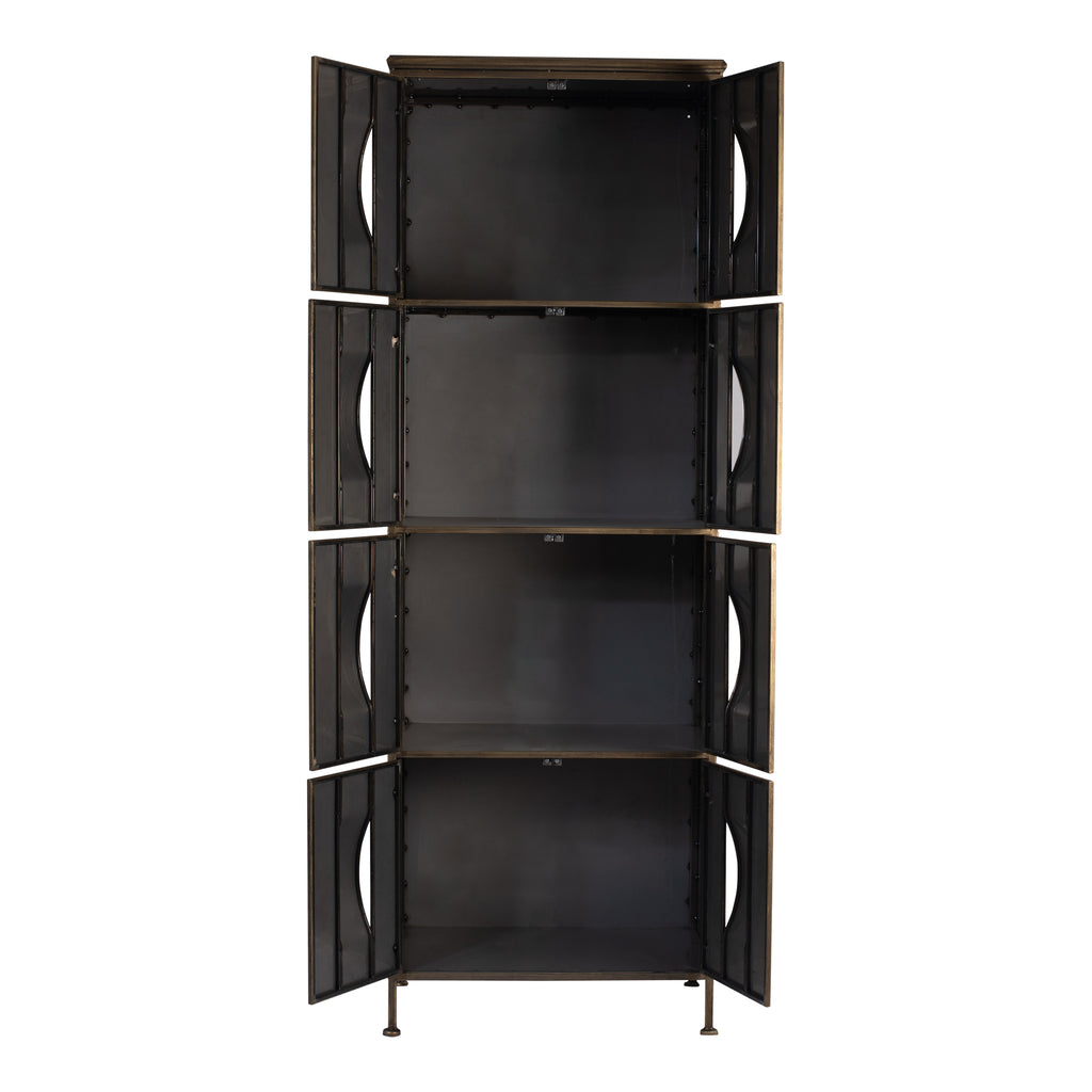 cave black iron cabinet high