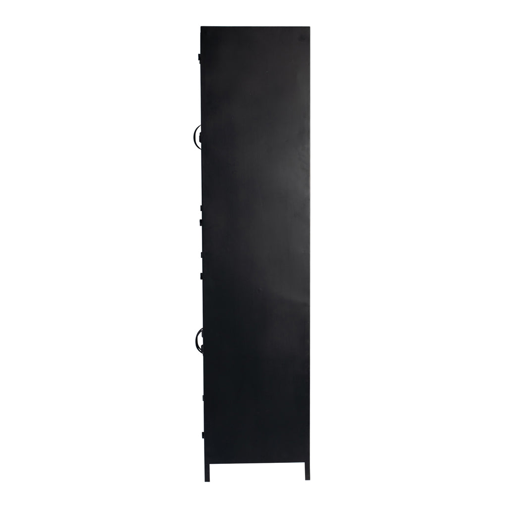 cave black iron cabinet high