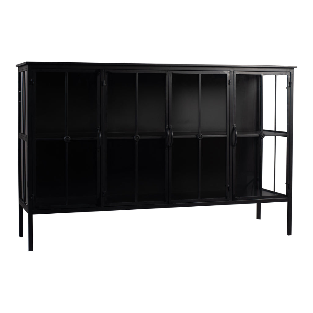 cave black iron cabinet low