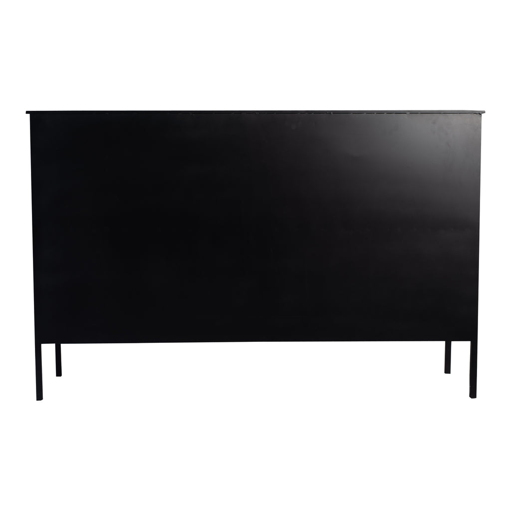 cave black iron cabinet low