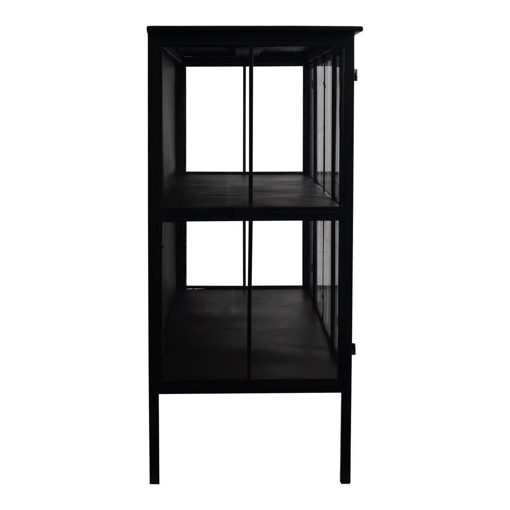 cave black iron cabinet low