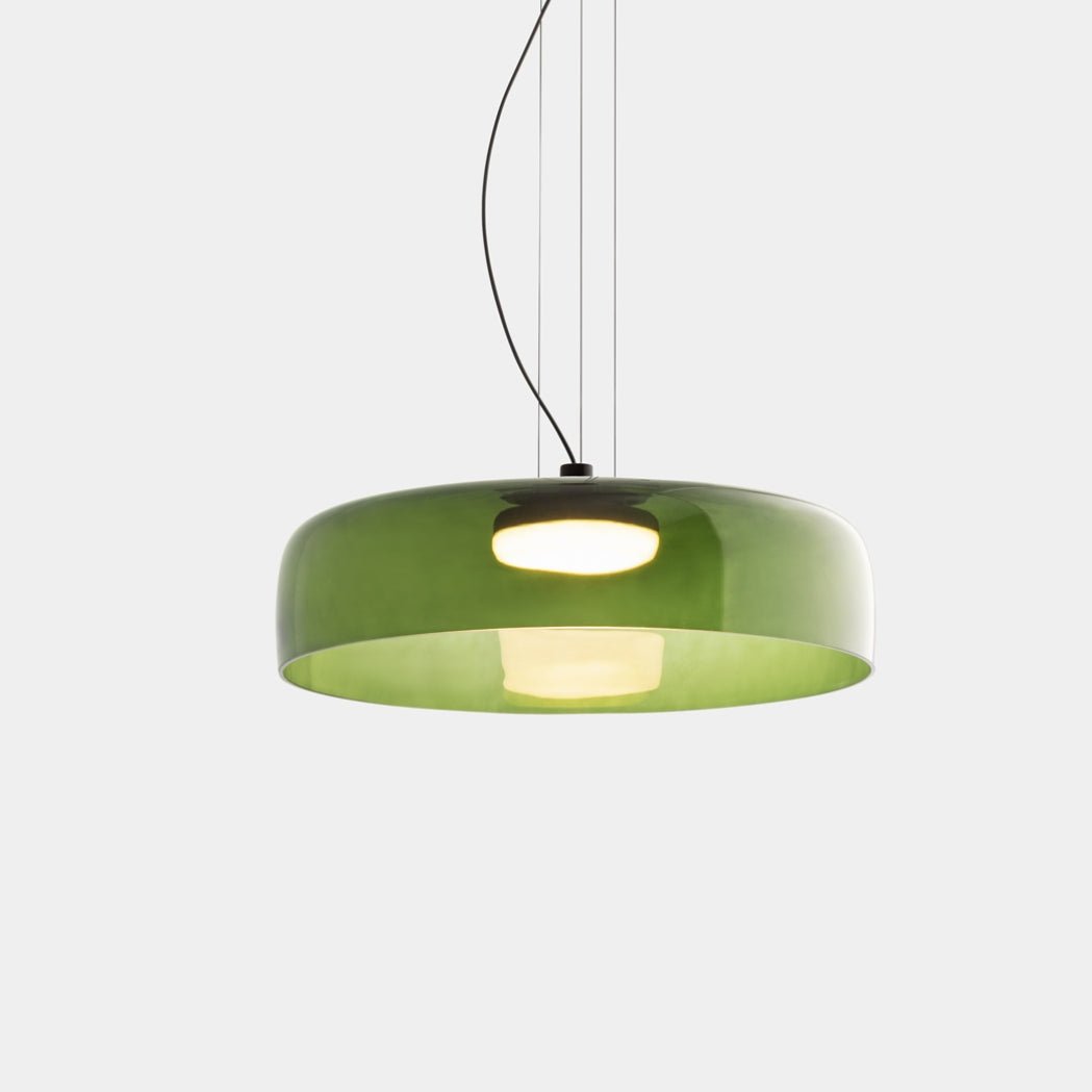 elegante hanglamp in noors glas