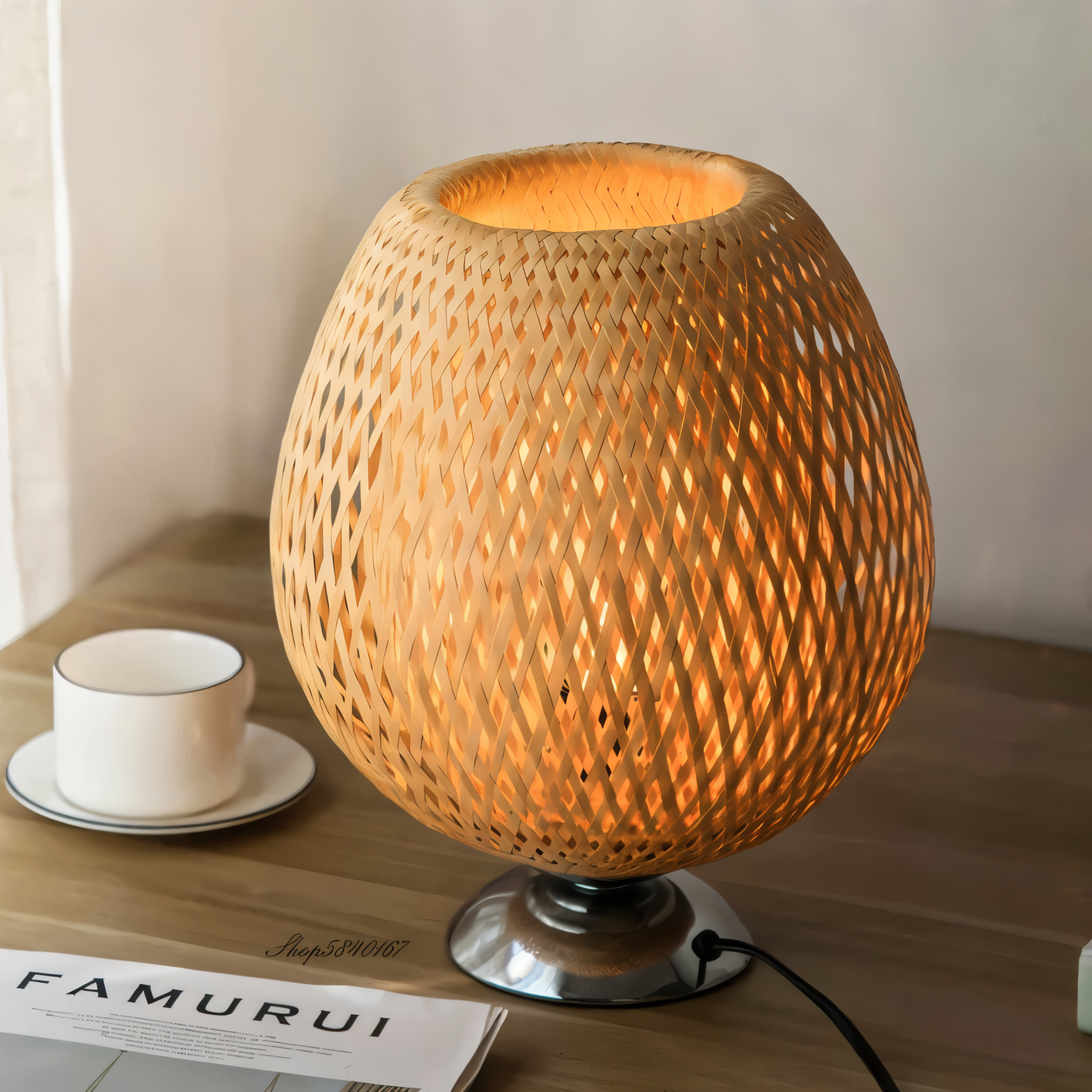 geweven bamboe hanglamp