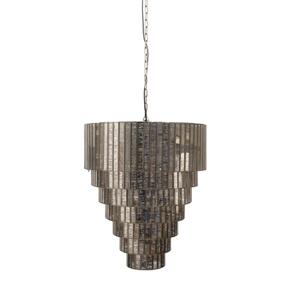 Ceylin Silver steel pendant lamp 7 layers L