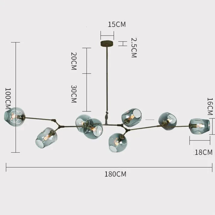 stijlvolle bifurcation bubbelglas sputnik kroonluchter voor een modern interieur