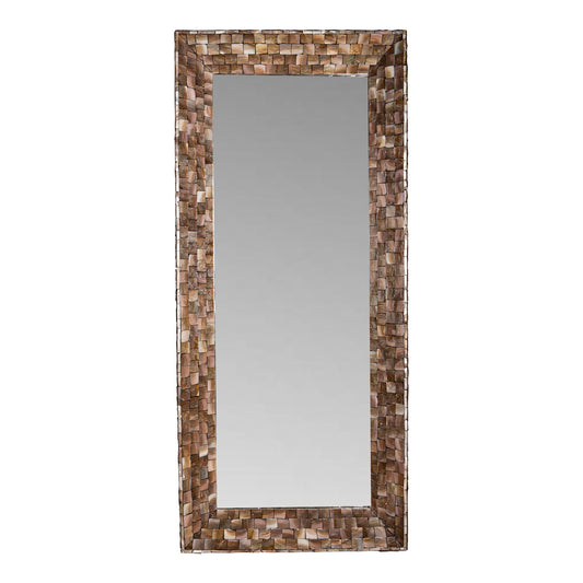 Chelsae Bronze Poly Rectangular Shell Mirror