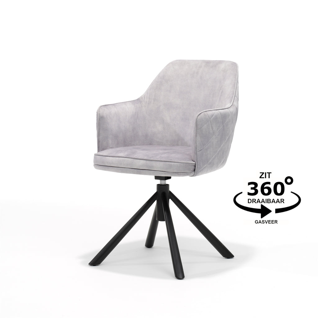 clio t2 armchair - aurora velours dolphin grey, swivel base 360
 clio t2 armchair - aurora velours dolphin grey, swivel base 360