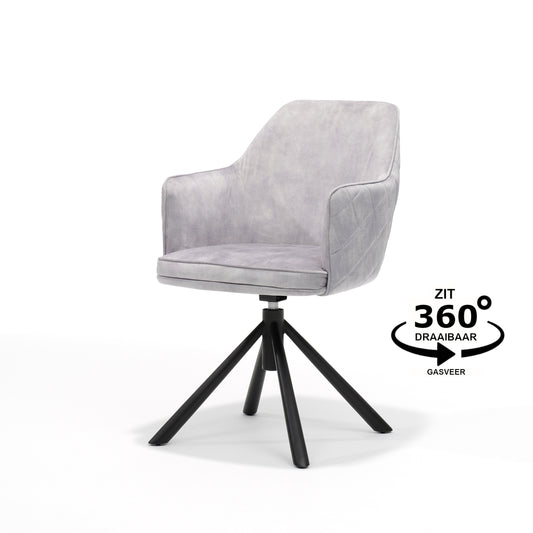 Clio T2 armchair - Aurora Velours Dolphin Grey, swivel base 360
 Clio T2 armchair - Aurora Velours Dolphin Grey, swivel base 360