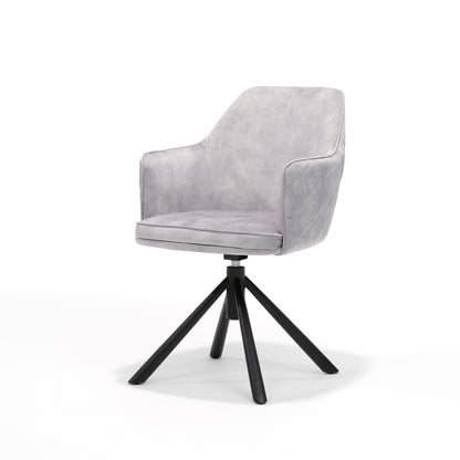 Clio T2 armchair - Aurora Velours Dolphin Grey, swivel base 360
 Clio T2 armchair - Aurora Velours Dolphin Grey, swivel base 360