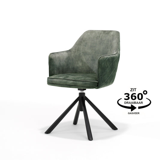 Clio T2 armchair - Aurora Velours Hunter, swivel base 360