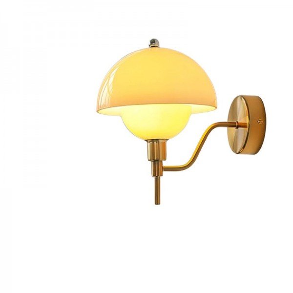 stijlvolle crème kleur paddestoel wandlamp