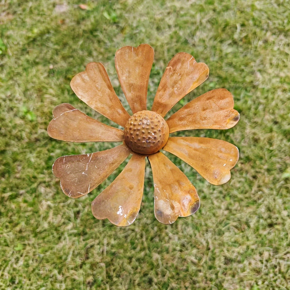 metalen tuinsteker kamille margriet rustiek 65cm