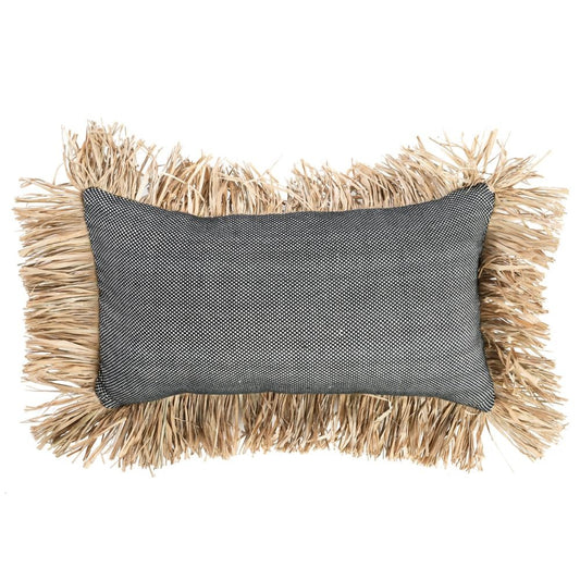 The Cotton Bonita Cushion Cover - Black Natural - 30x50