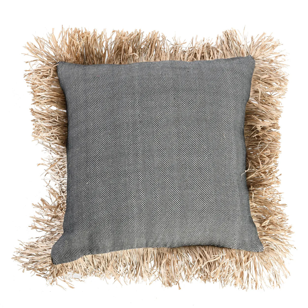 the cotton bonita cushion cover - black natural - 60x60